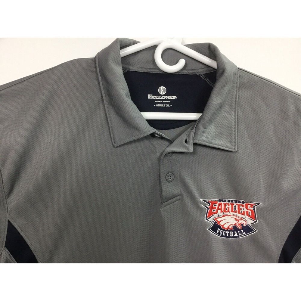 Holloway NFL Eagles Football Shirt Mens Size XL Dry Fit Gray Golf Polo Black